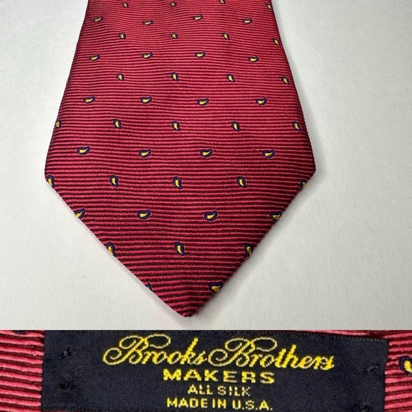 Vintage Brooks Brothers Makers Classic Silk Red Tie 60” 3.75” preppy modern - Picture 1 of 8